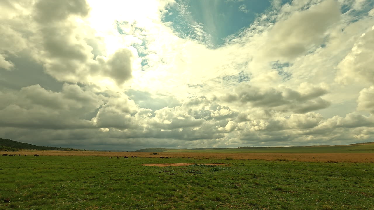 el lapso de tiempo de las nubes de tormenta rodando sobre un desierto africano, evocando serenidad y temor