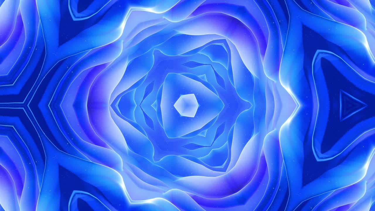 animación en bucle liso de 3d abstracto forma mate suave como flor o mandala, estructura simétrica de material de terciopelo púrpura azul intercalado con pañuelos, cambia de forma suavemente cíclica. gradiente