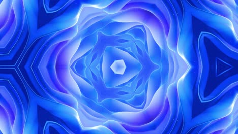animación en bucle liso de 3d abstracto forma mate suave como flor o mandala, estructura simétrica de material de terciopelo púrpura azul intercalado con pañuelos, cambia de forma suavemente cíclica. gradiente