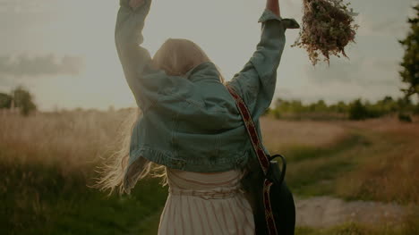 Happy-Attractive-Joyful-Woman-Hippie-Dancing-And-Walking-In-The-Sun-8