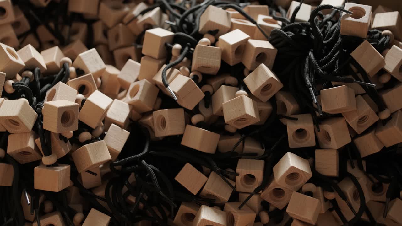 Pile of Wooden Beads and Cubes