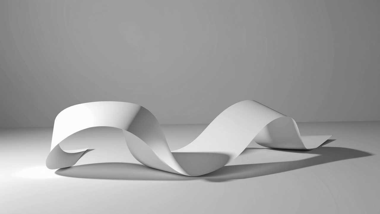 Abstract White Ribbon Design