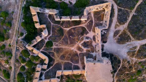 Aerial-shot-of-Fortino-di-Sant'Ignazio,-Cagliari,-Sardinia,-Italy