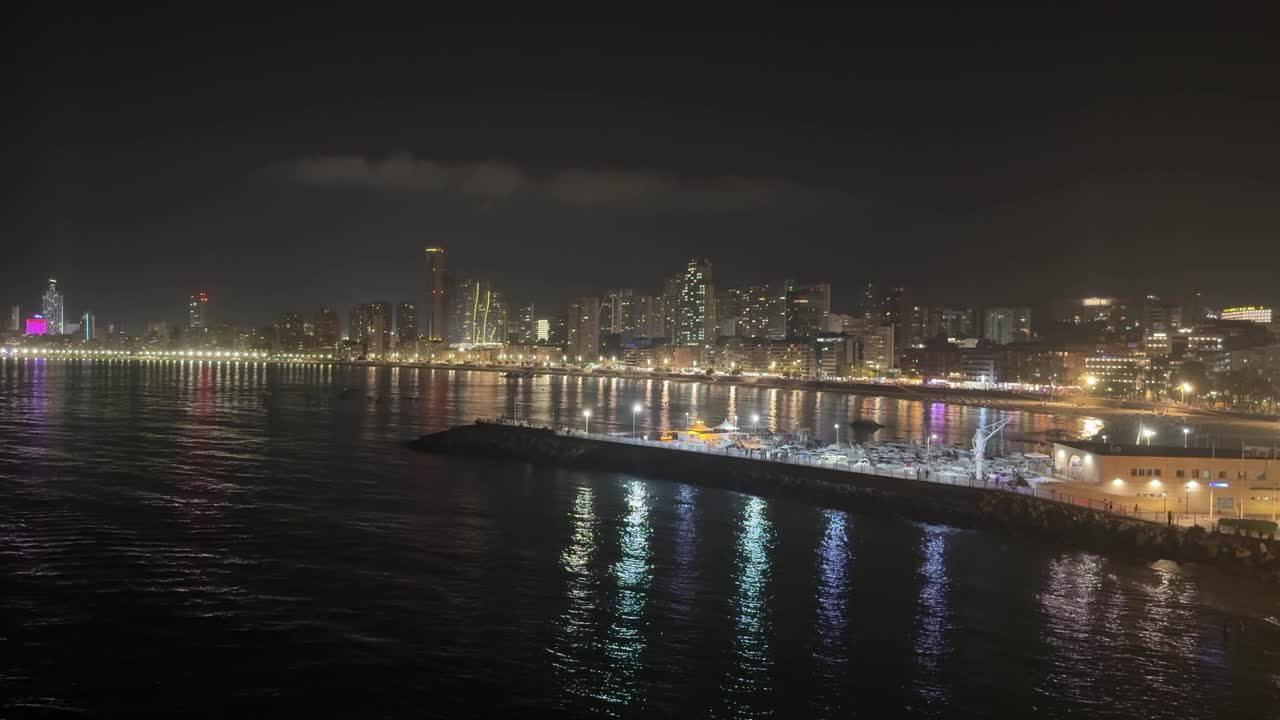 Benidorm Levante beach Costa Blanca at night view Spain Spanish coastal town