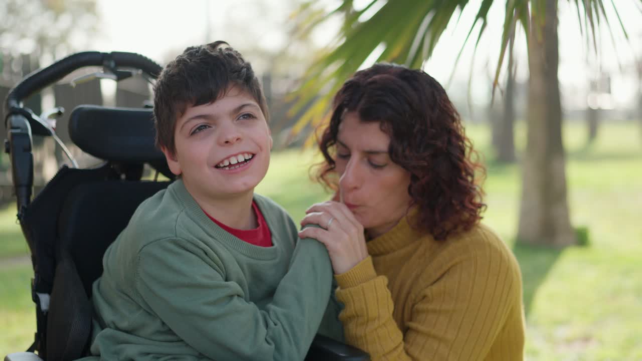 Mother and son sharing a tender moment