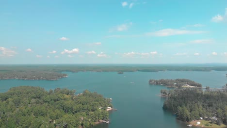 aerial footage of lake murray in south carolina