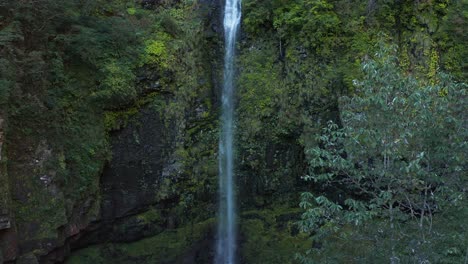 aerial view of amidaga-taki waterfall in gujo, gifu japan