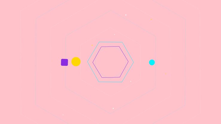 Abstract Motion Graphics with Rotating Geometric Shapes and Orbiting Elements