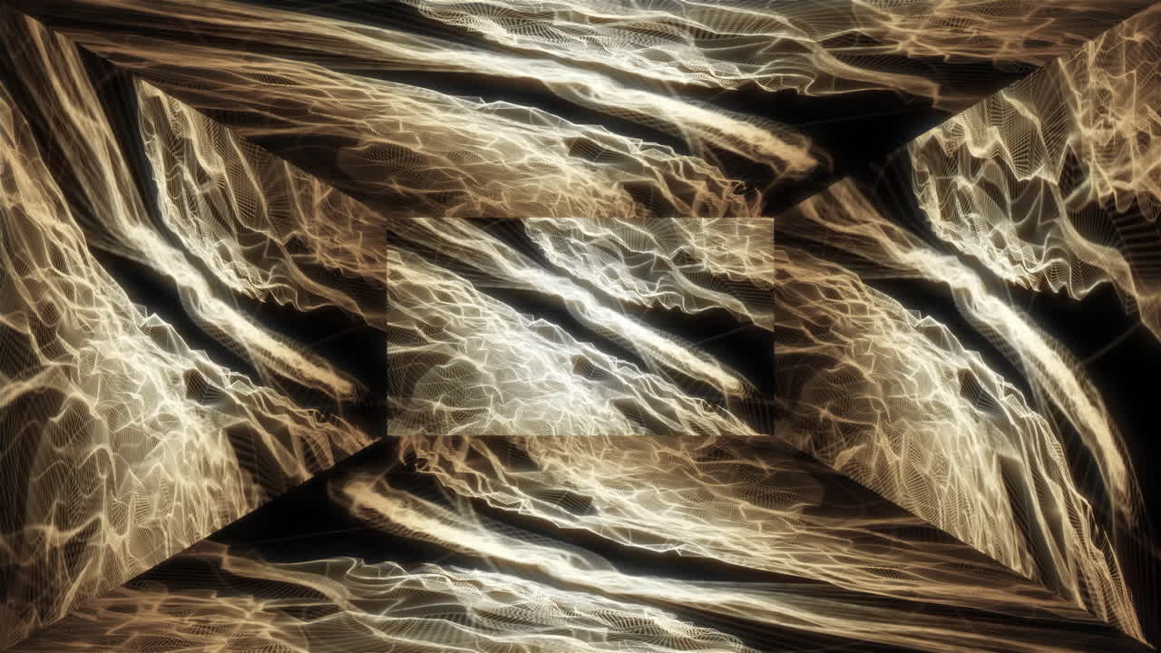 Abstract Golden Digital Flowing Pattern