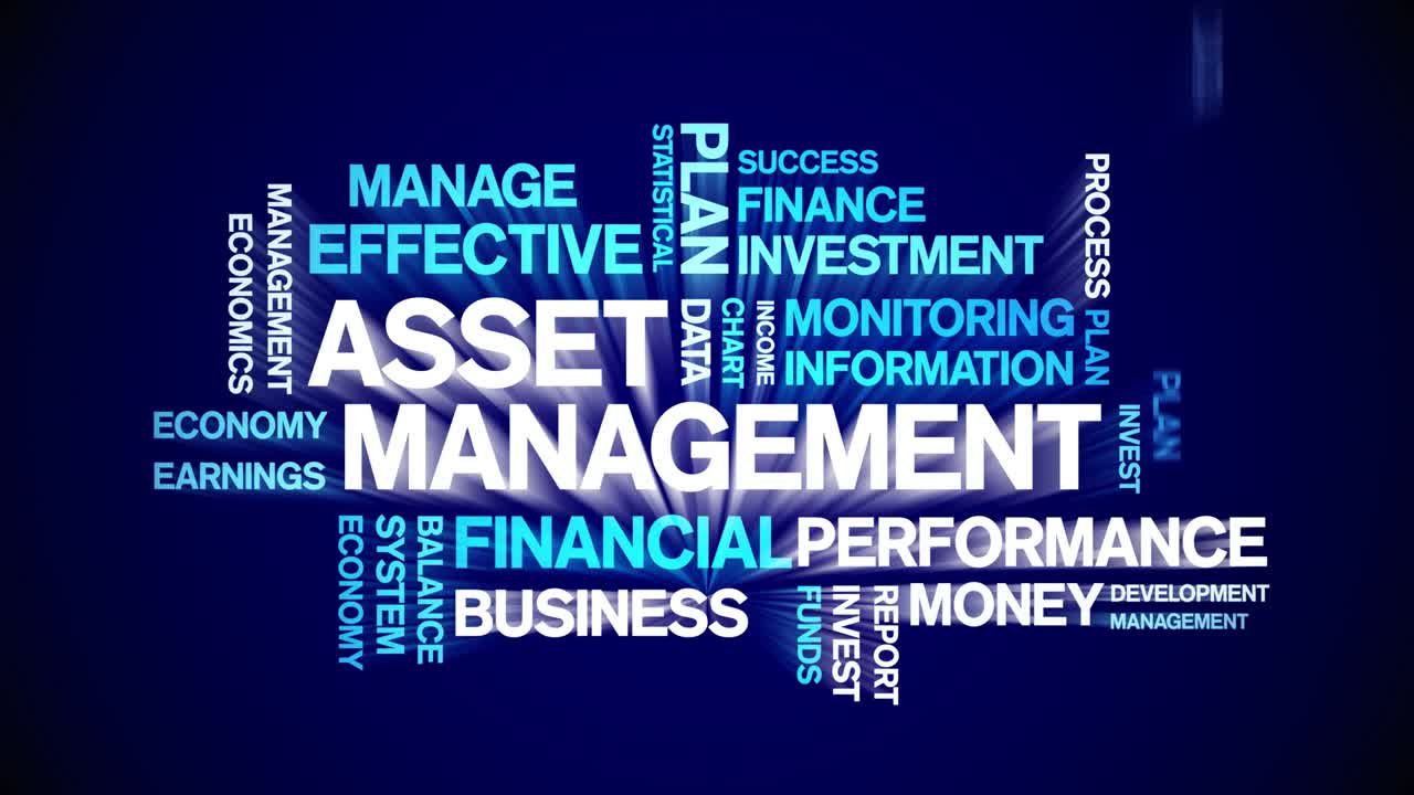 4k Asset Management Animated Tag Word Cloud,Text Design Animation seamless loop
