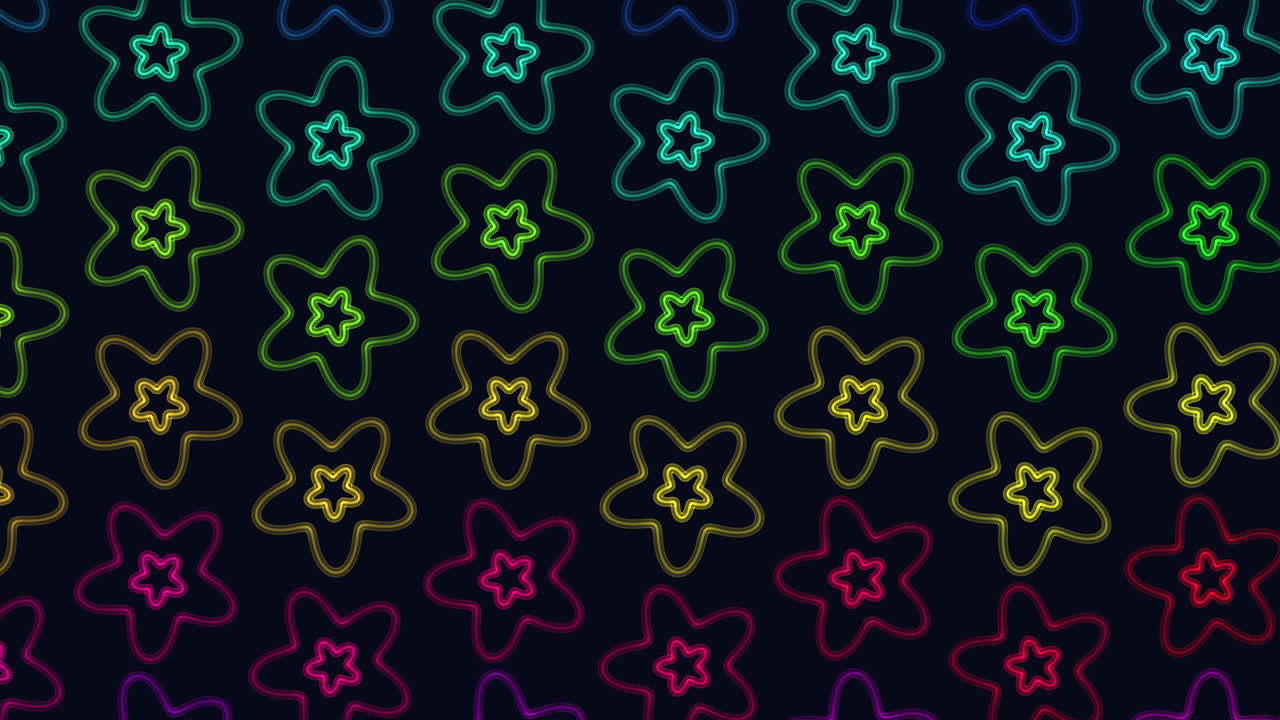 Vibrant stars on a dark backdrop create a mesmerizing pattern in this colorful image, offering a visually striking and captivating display
