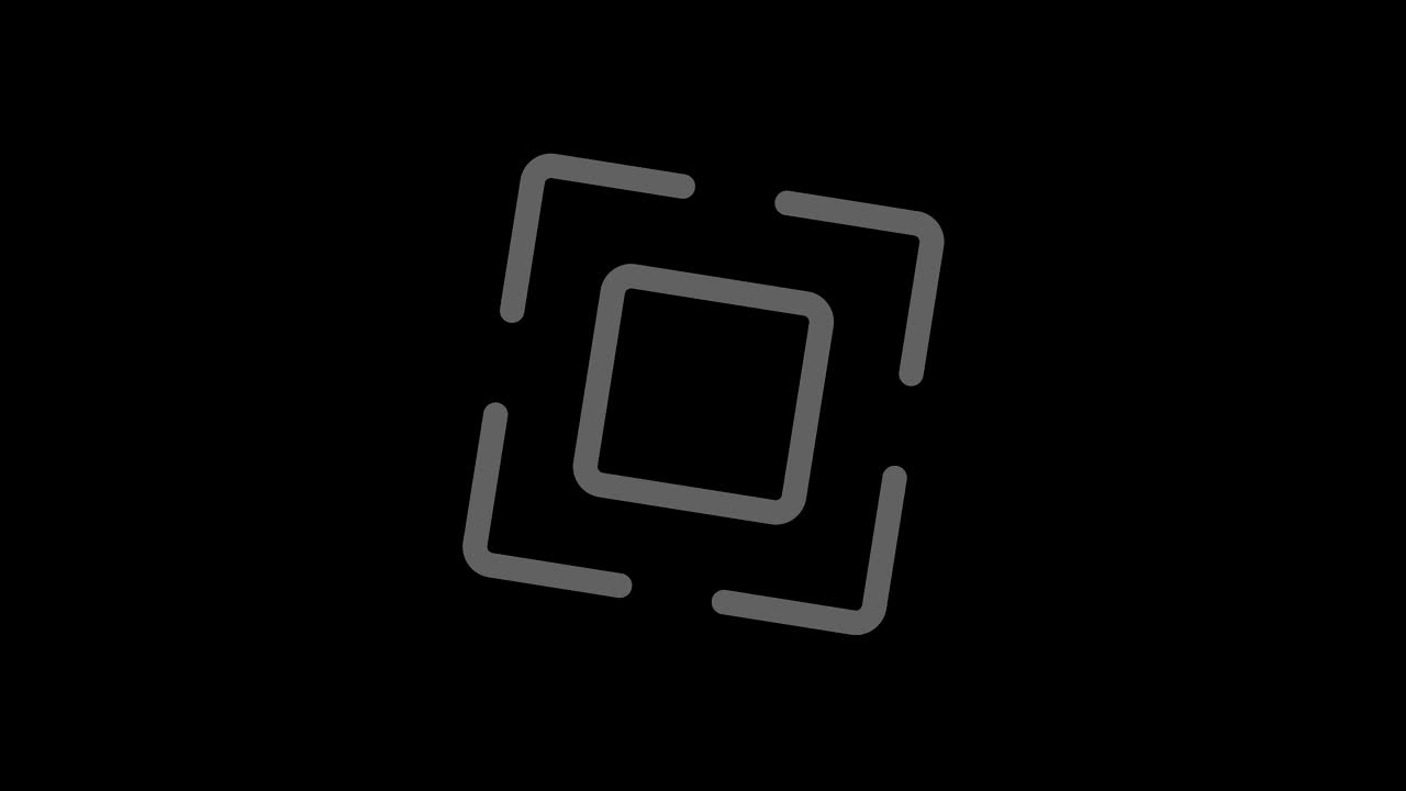 Graphic object in black and white with stroboscopic and hypnotic effect, which rotates clockwise decreasing the size from full screen to disappearing in the center, in 16: 9 video format