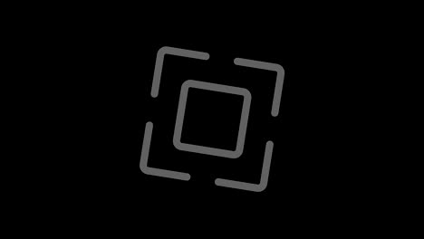 objeto gráfico en blanco y negro con efecto estroboscópico e hipnótico, que gira en el sentido de las agujas del reloj disminuyendo el tamaño de pantalla completa a desaparecer en el centro, en formato de video 16: 9