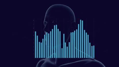 animation of data processing over blue background