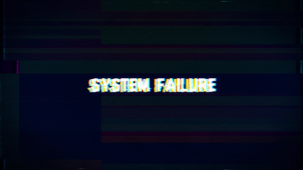 Glitch System Failure Computer Hacking Warning Message Notification Text