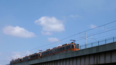 metro train passing over the city