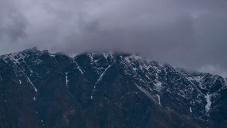 Closeup-Timelapse-of-the-remarkables-mountains-with-cloud-swirling-around-in-Queenstown-New-Zealand