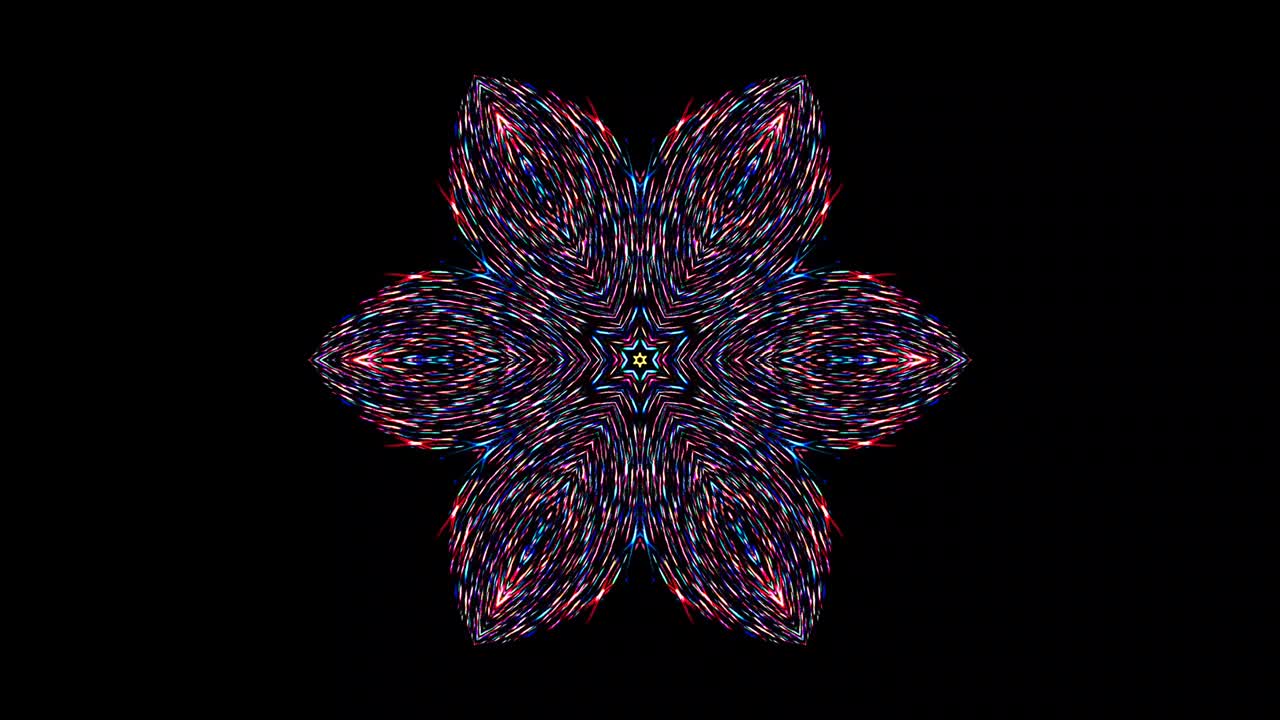 luz abstracta brillante que gobierna el color completo, caleidoscopio, fondo negro