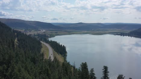 Nature's-Harmony:-An-Overhead-Glimpse-of-Williams-Lake-and-Highway-97-in-Cariboo