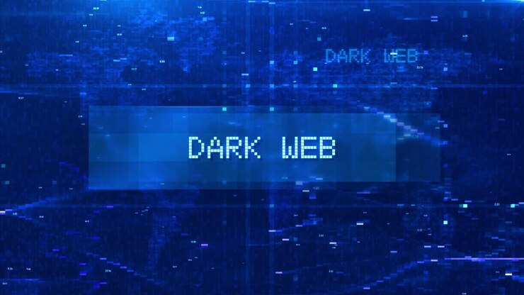 Dark Web Digital Text Animation over Futuristic World Map and HUD Effects