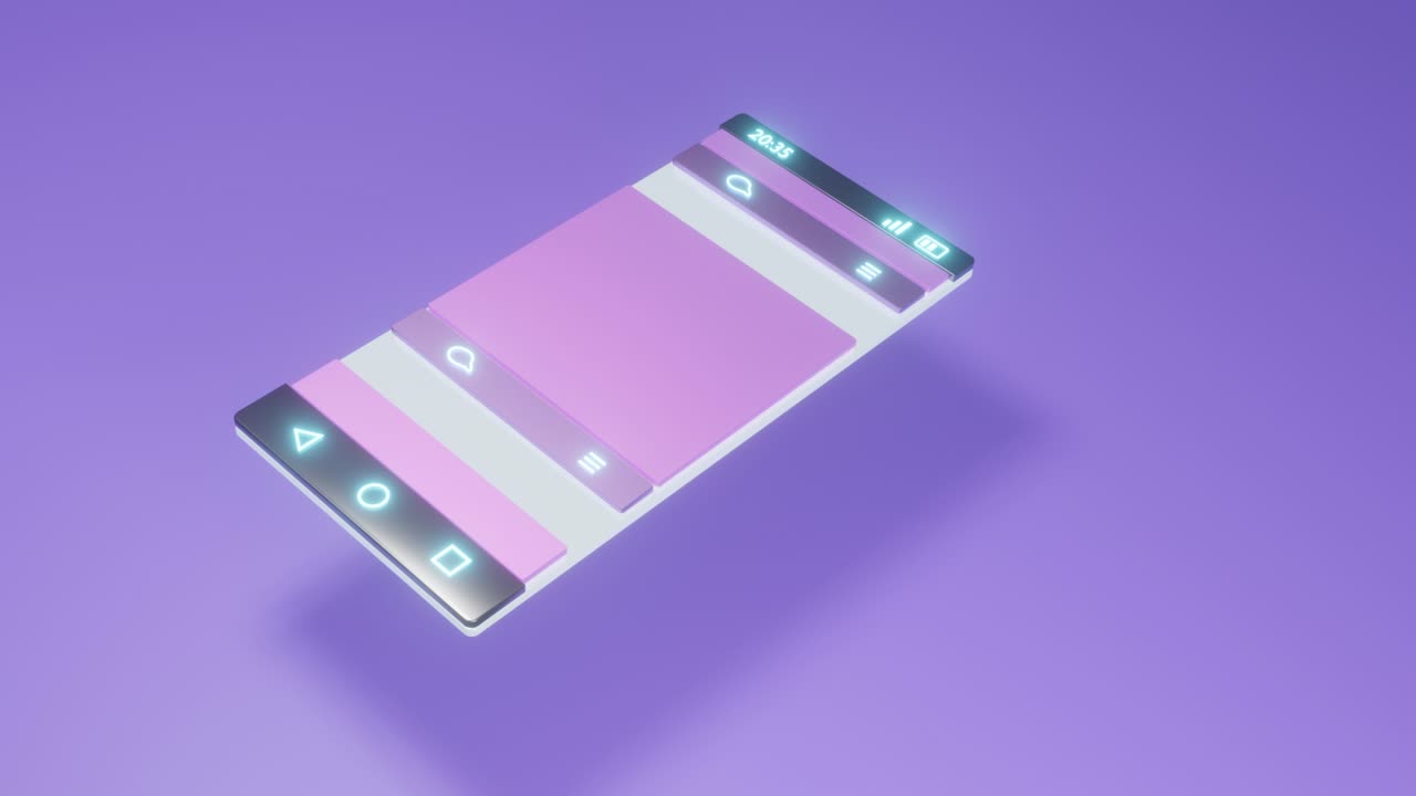 animación de la pantalla del teléfono con desplazamiento a través de mensajes.