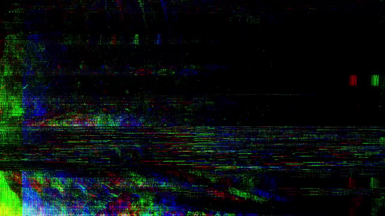 Digital korruption, baggrundsforvrængning, kraftige støjartefakter, intens signalnedbrud leverer