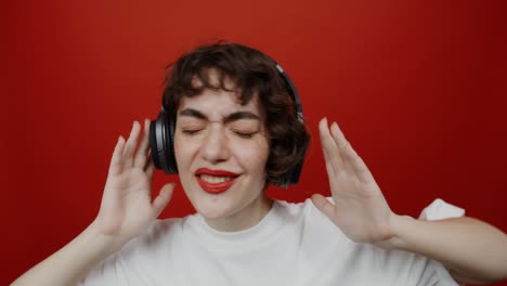 woman listening to music