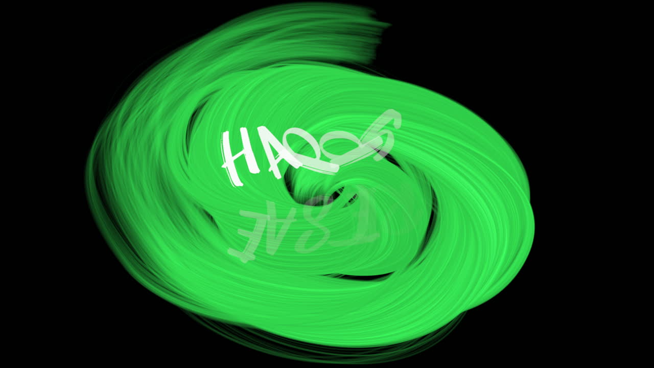 feliz pascua festiva con un juguetón de remolino verde sobre un fondo negro