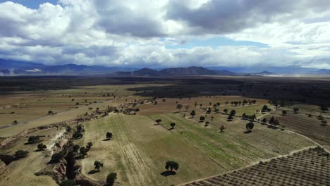 vista aérea de un valle mexicano con algunos tornados de polvo en la parte de atrás