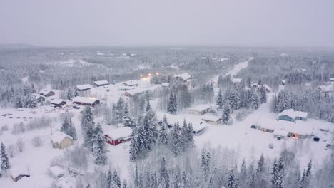 芬兰雪地社区 松树几英里,无人机空中飞越,泰加<unk>德拉