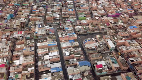 aerial top shot over slum in bogota during lockdown