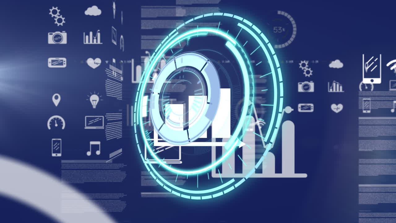 animación del escaneo del alcance sobre el procesamiento de datos