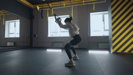 Ejercicios-De-Entrenamiento-Fitness-Trx-En-El-Gimnasio-Entrenamiento-De-Flexiones-De-Mujer.-Mujer-Atractiva-Haciendo-Ejercicio-Para-Las-Manos-En-El-Gimnasio.-Entrenamiento-Oblicuo-De-Abdominales-Centrales-Con-Correas-De-Fitness-En-El-Estudio-Del-Gimnasio