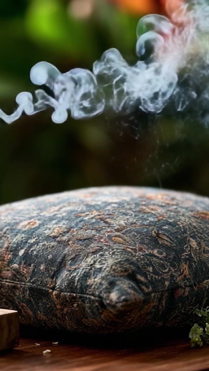 Une nature morte sereine présentant un coussin texturé entouré d'une fumée éthérée, capturant un moment de tranquillité et de beauté naturelle.