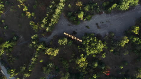 Unfinished-Pripyat-amusement-park,-surrounded-by-sad,-lifeless-wilderness