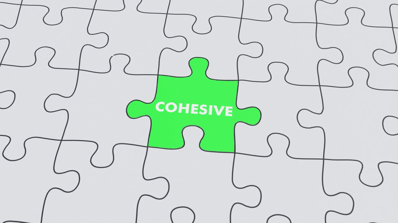 Disjointed Cohesive Jigsaw puzzle assembled