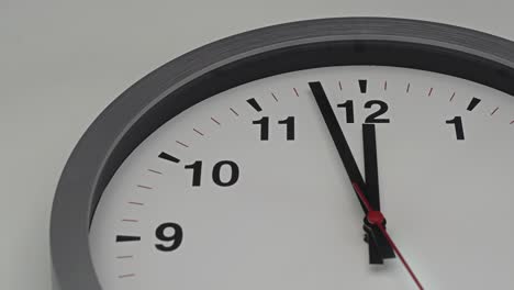 truck shot close up of time-lapse gray clock with black arrows shows motion the time speed up from 11.00 a.m. to slow down 12.00 a.m., how time flies concept.