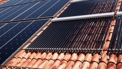 3d animation of solar panels on the roof. concept of clean energy, green energy, renewable energy. alternative energy concept.
