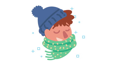 little girl wearing winter clothes animation