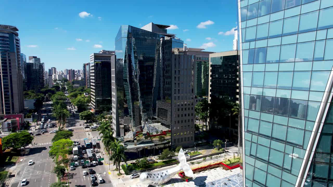 tarjeta postal de la avenida faria lima del distrito del centro de são paulo, brasil.