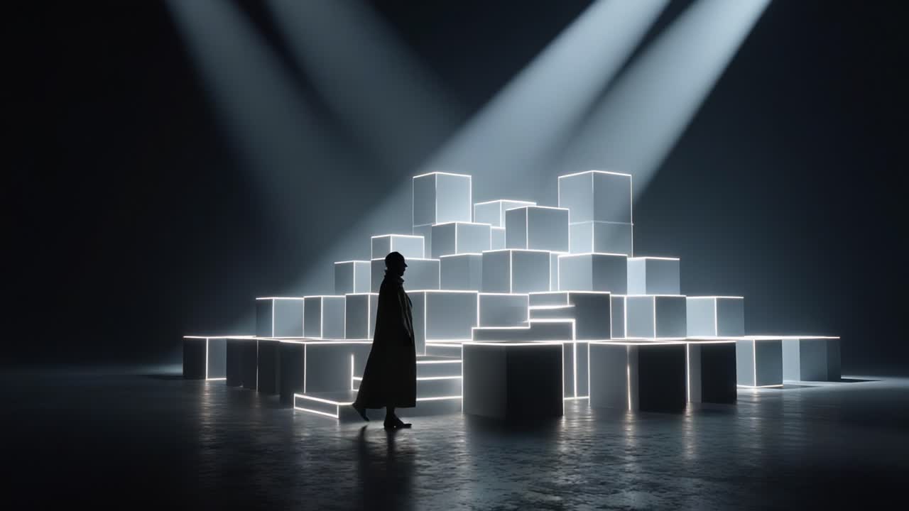 Abstract Silhouette and Geometric Cubes