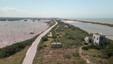vista de drones de hacienda abandonada en yucatan mexico