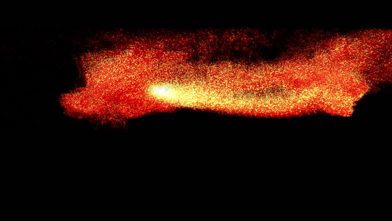 추상적인 빨간색과 금색 입자 흐름