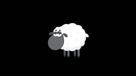 sheep cartoon character grazing grass