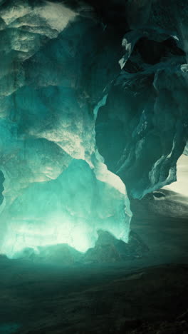 una impresionante vista de una cueva de hielo