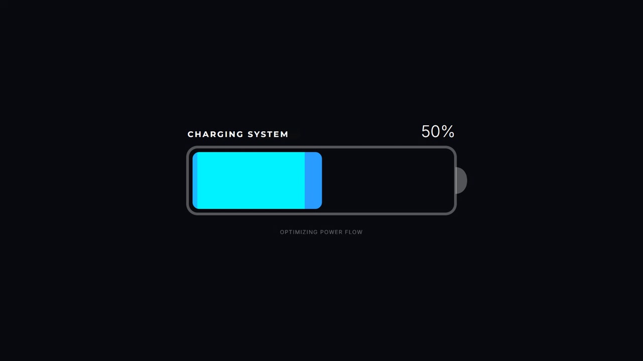 Digital Battery Charging Progress Bar Animation