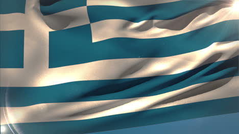 large greece national flag waving