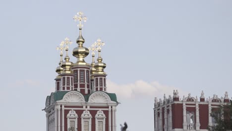 orthodox church tower with golden domes