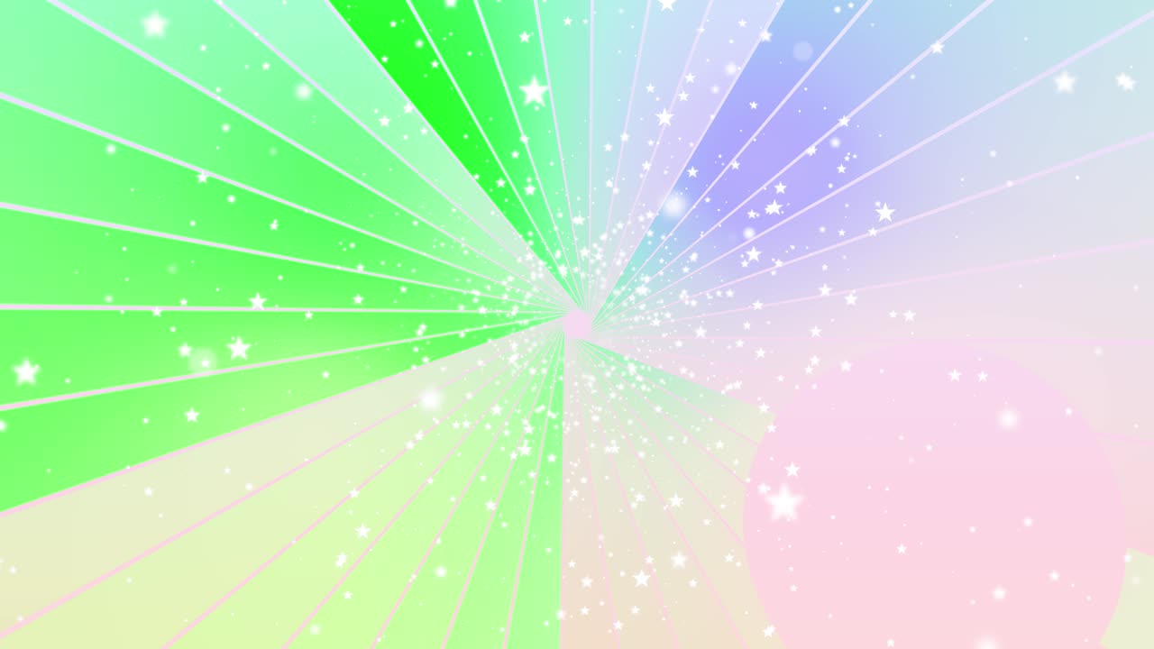 Vibrant animation colorful lights bursting out of center filled by glowing sparkling stars dynamic
