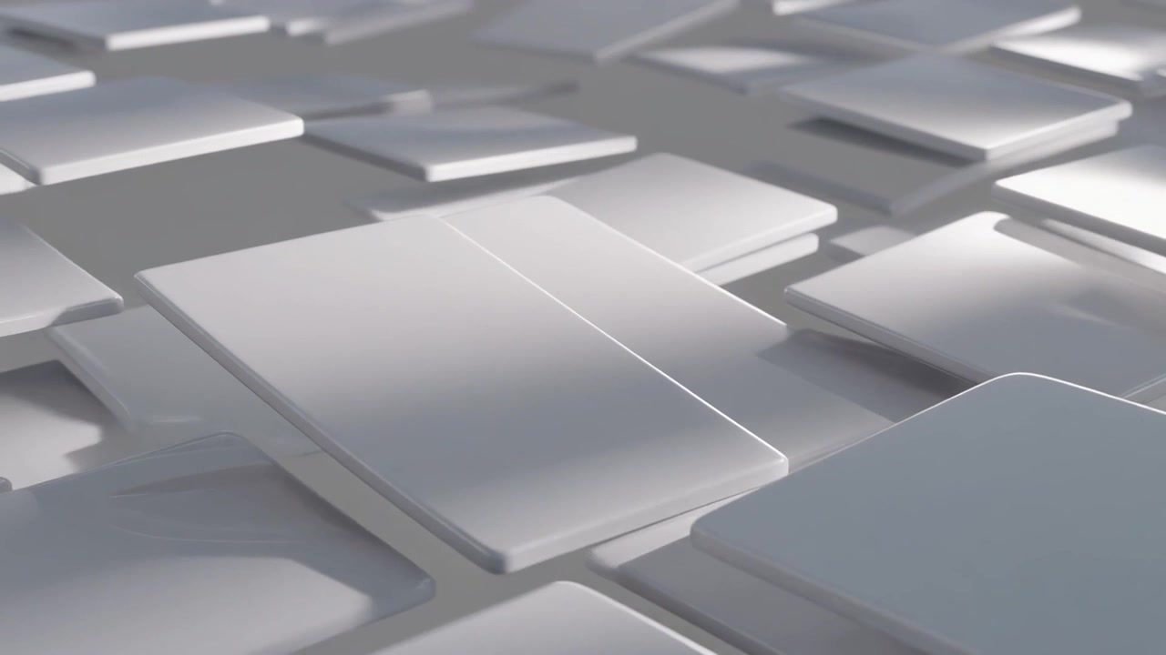 Abstract Animation of Floating White Rectangular Tiles